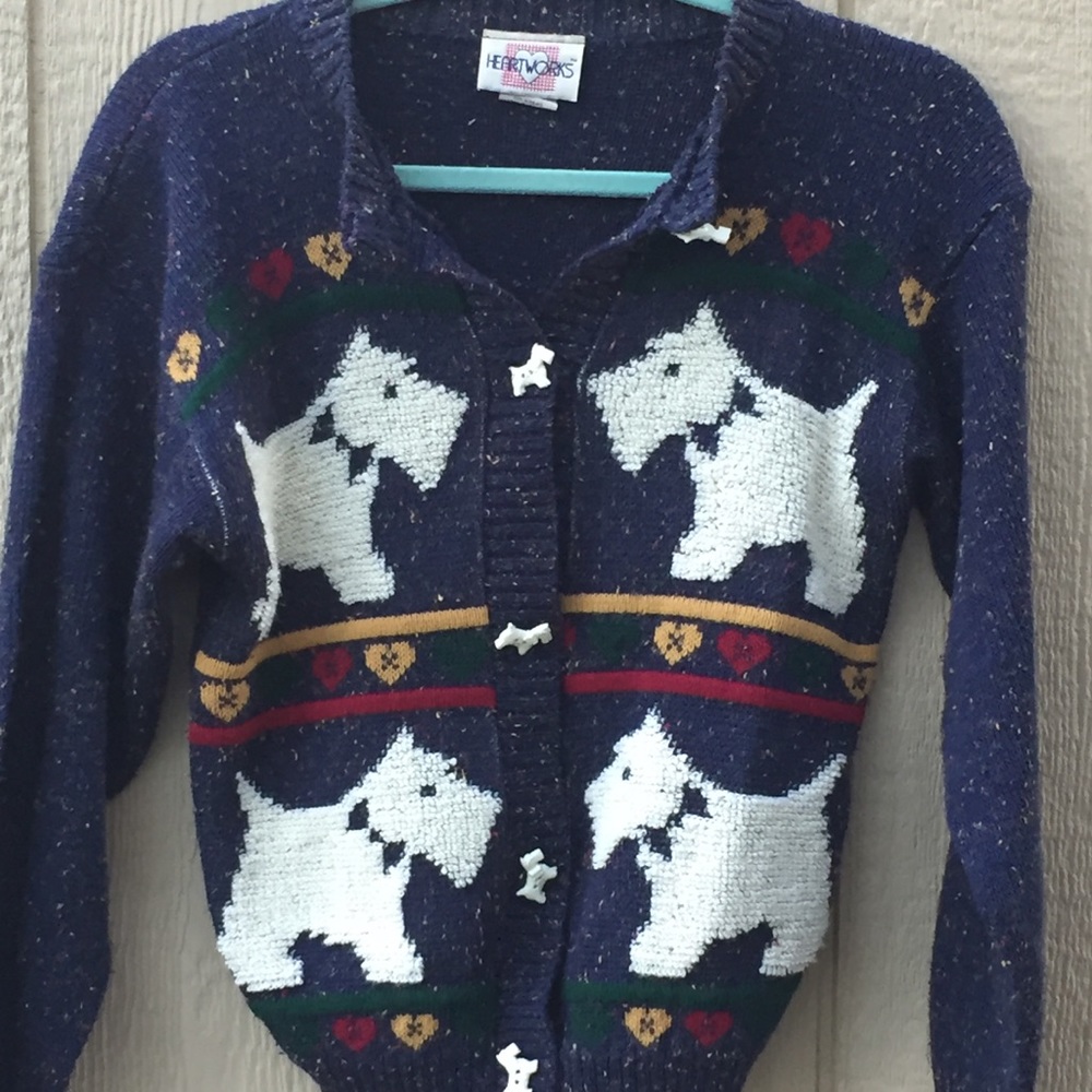 *Price Drop* Vintage Scottie Dog Kids Cardigan
